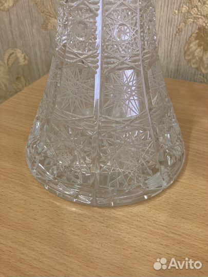 Ваза чехия раритет богемский хрусталь 1985 г
