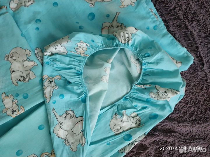 Бортики в детскую кроватку +комплект белья