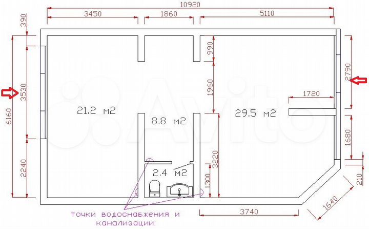Свободного назначения, 62 м²
