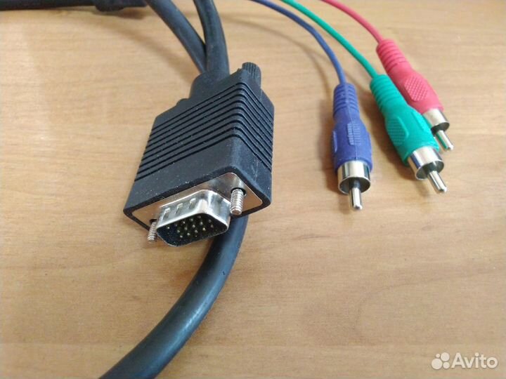 Адаптер-переходник с VGA на 3RCA тюльпана