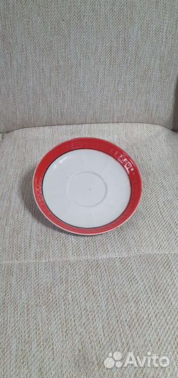 Чайные пары красные в горох, фарфор СССР