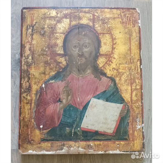 Старинная икона Господь Вседержитель 19 век
