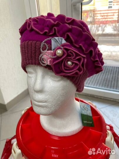 Берет для девочки Этель р. 52-54 новый из кашемира