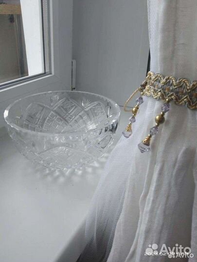 Хрустальная большая ваза Чехия