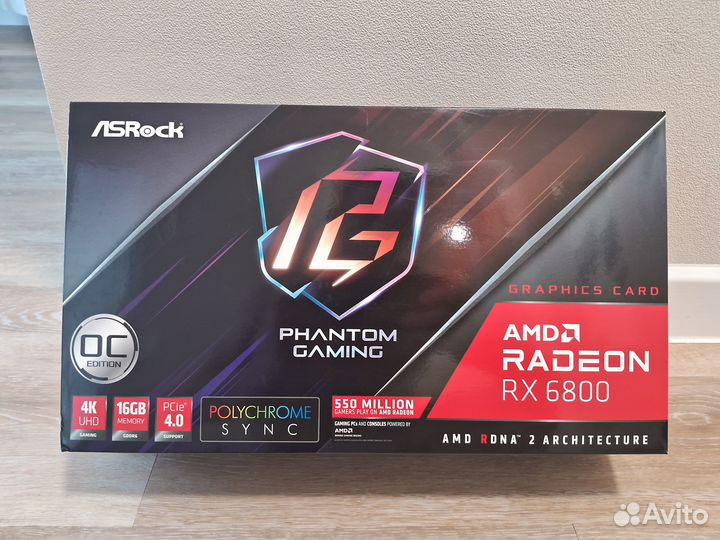 Видеокарта ASRock AMD RX 6800 Phantom Gaming D OC