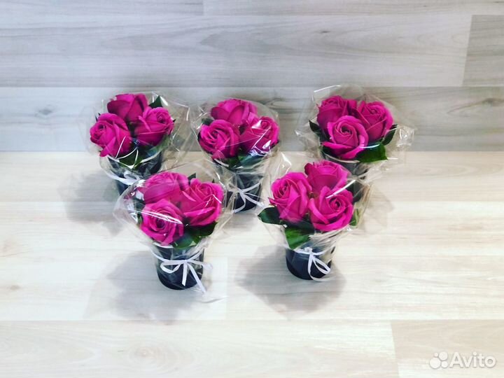 Букетики из мыльных роз на 1 сентября