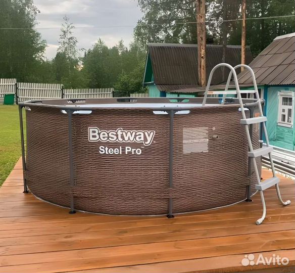 Каркасный бассейн 305x100 см ротанг новый