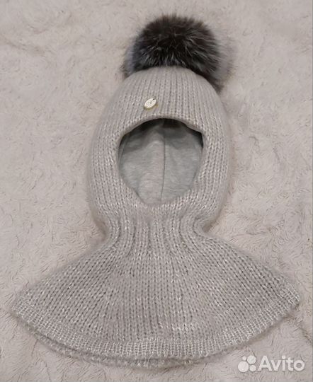 Шапка шлем для девочки зима