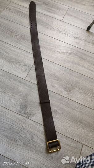 Мужской кожаный ремень офицерский