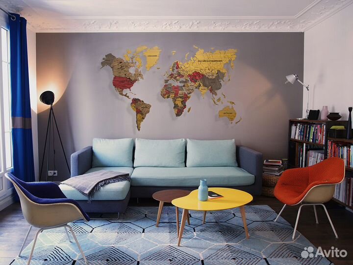 Карта мира из дерева Монтеверде Стерлитамак