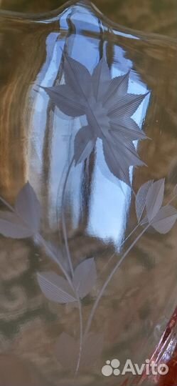 Ваза из хрустального, розового стекла. Германия