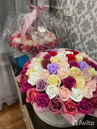 Букет из мыльных роз