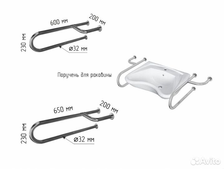 Поручни для раковины для инвалидов