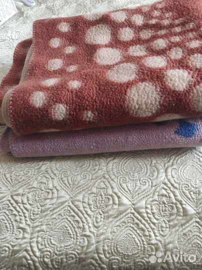 Детское теплое шерстяное одеяло СССР 2 шт