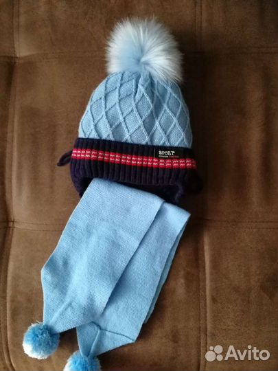 Шапка зимняя с шарфом 5-6 лет