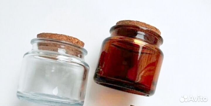 Набор: 10 прозр, 10 кор банок с крышками