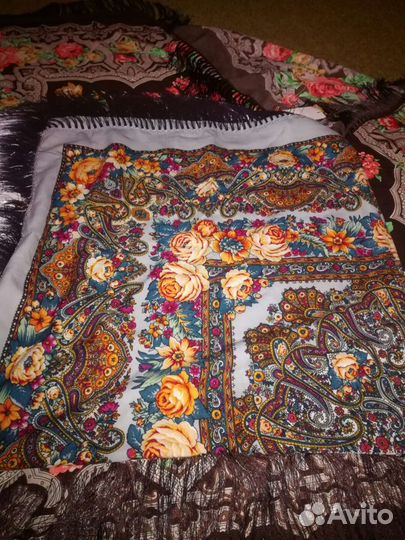 Платок теплый большой шерсть/вискоза