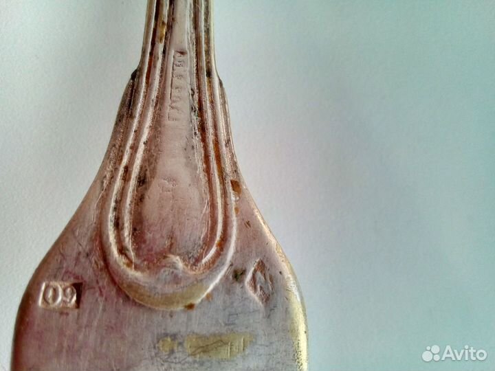 Вилка антикварная, нейзильбер, посеребренная