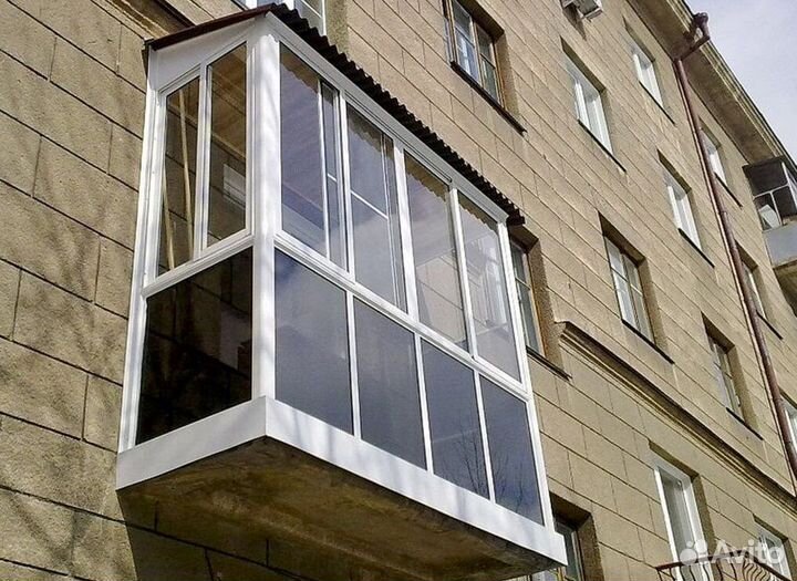 Остекление балконов и лоджий в рассрочку V8366