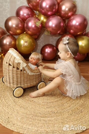 Плетеная коляска люлька подарок девочке