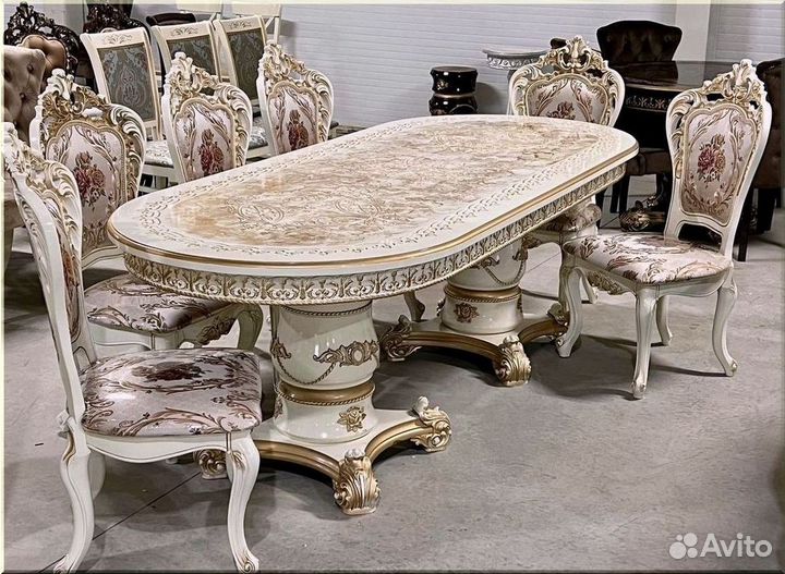 Стол обеденный овальный раздвижной