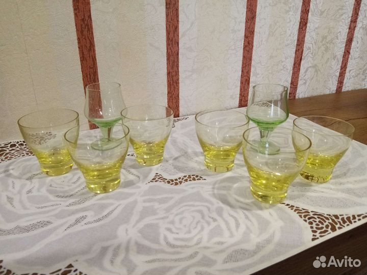 Рюмки, кружки из цветного стекла СССР