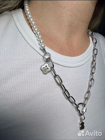 Украшение на шею. Цепочка с жемчугом