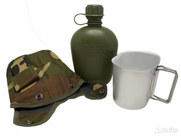 Походная фляга с котелком в чехле 2 в 1