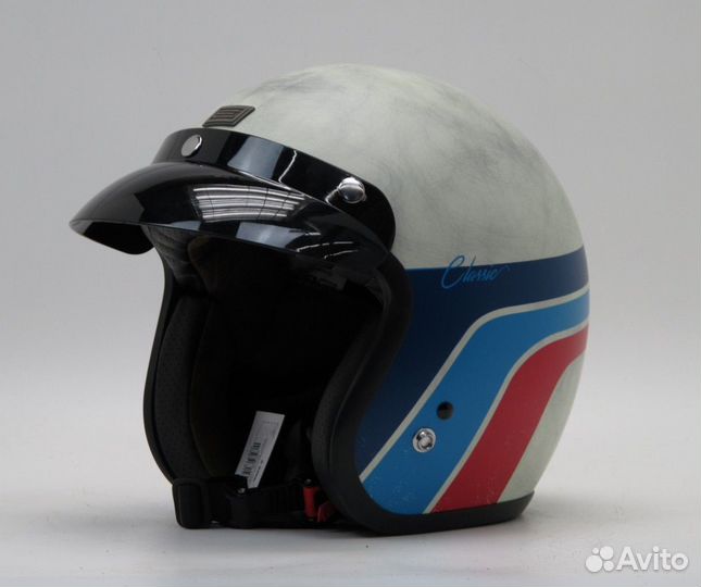 Шлем origine primo classic белый/синий/красный мат