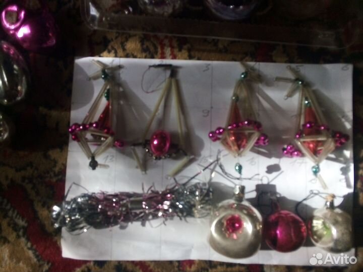 Елочные игрушки 25 штук Дед мороз вата СССР