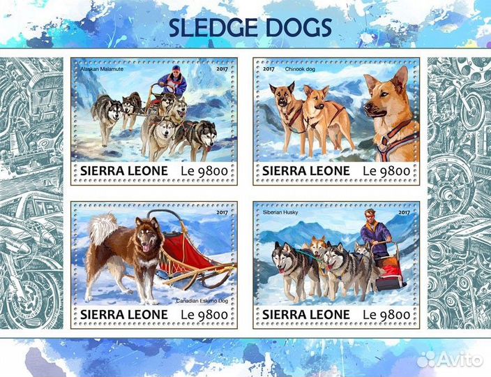 Сьерра-Леоне, 2017. (srl17715) Ездовые собаки (мл+