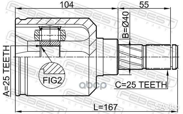 Шрус внутренний левый 25x40x25 (nissan primera