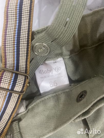 Джинсы на подтяжках 86-92