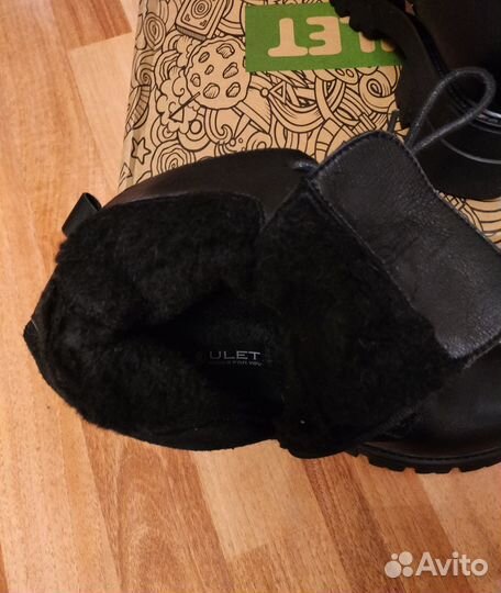 Новые кожаные с мехом зимние ботинки р.37