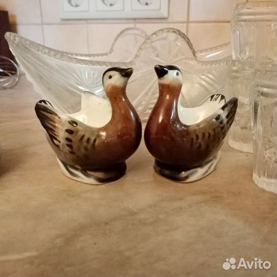 Хрустальная посуда СССР, подстаканники пакетом