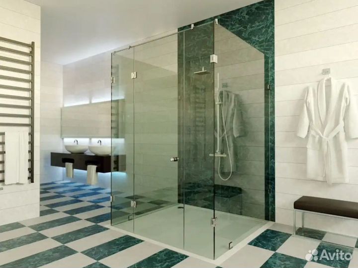 Ограждения для душа с алюминиевым профилем