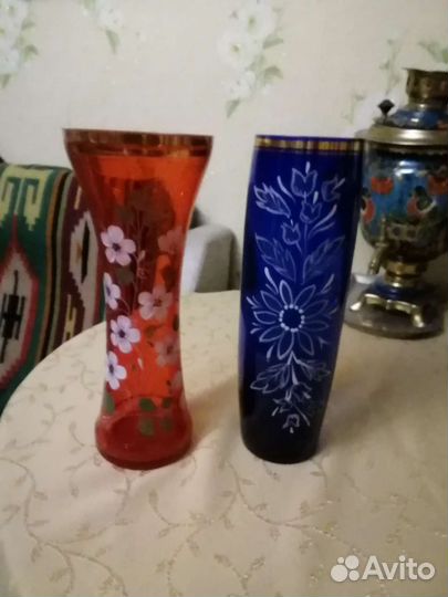 Вазы цветное стекло