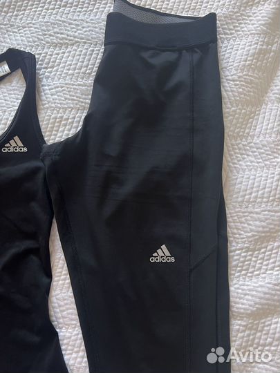 Adidas techfit леггинсы майка