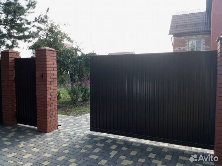 Ворота откатные алюминиевые с заполнен Prestige