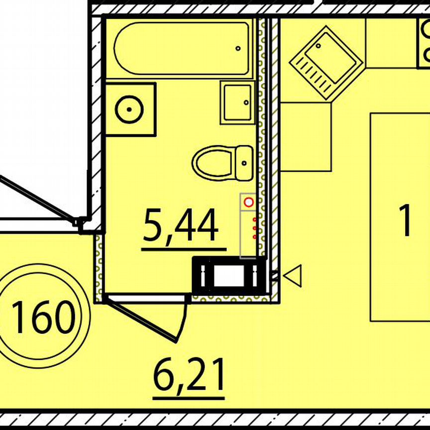 1-к. квартира, 31,4 м², 4/4 эт.