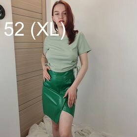 Юбка экокожа с имитацией запаха Shein 52 (XL)