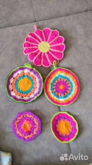 Прихватки кухонные и салфетка