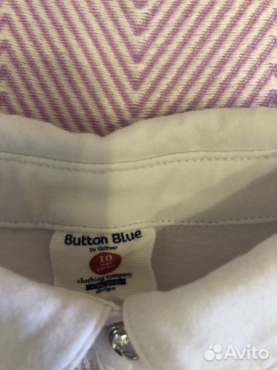 Блузка школьная для девочки 140-146 Button Blue