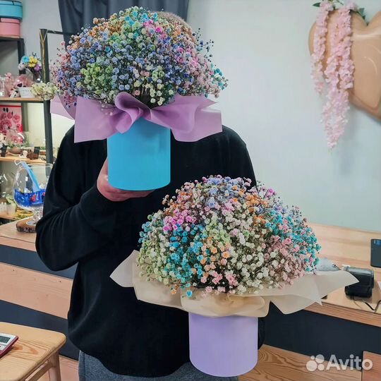 Композиции из Гипсофилы. Радужная Гипсофила