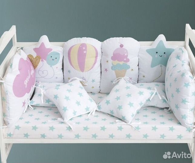 Бортики в детскую кроватку новые Good night