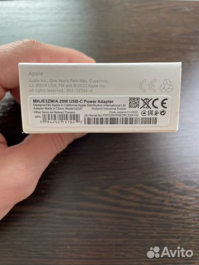 Зарядный блок Apple 20W