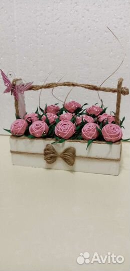 Поделка корзина роз