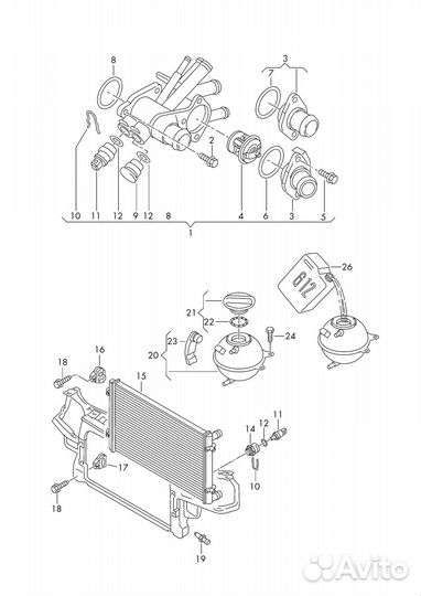 Прокладка термостата audi A3 octavia caddy golf JE