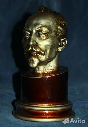 Голова Дзержинского, тонированная под бронзу 23 см
