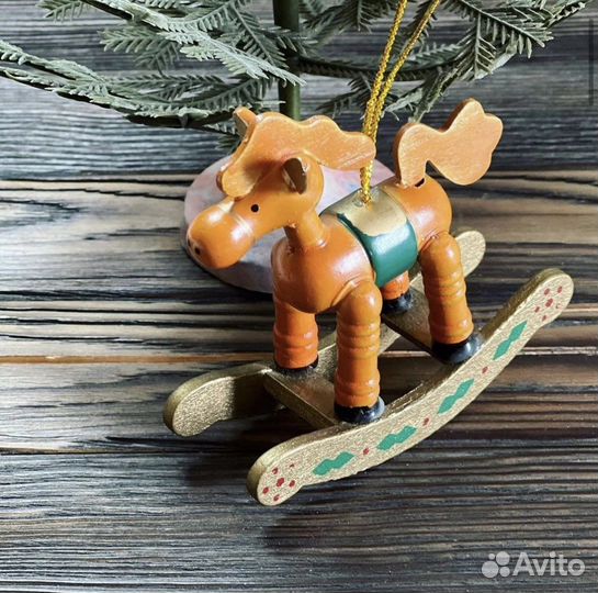 Лошадка-качалка елочная игрушка украшение